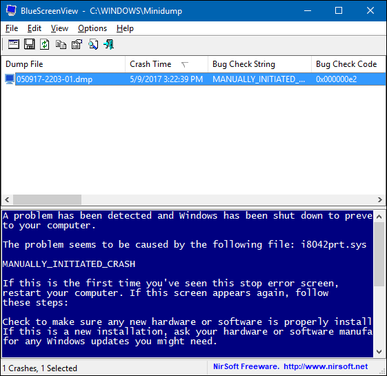 مشاهده اطلاعات کدهای BSOD و Windows Stop