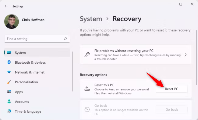 Reset PC